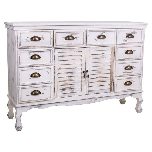 Sideboard Alexandra House Living White Paolownia wood 33 x 78 x 113 cm