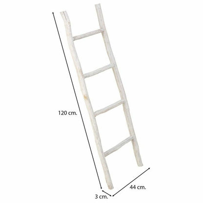 Shelves Alexandra House Living White Paolownia wood 3 x 120 x 44 cm Staircase