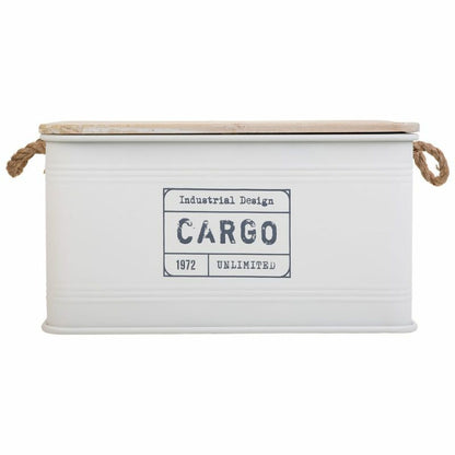 Chest Alexandra House Living Cargo White Hemp Metal Fir wood 38 x 60 x 33 cm