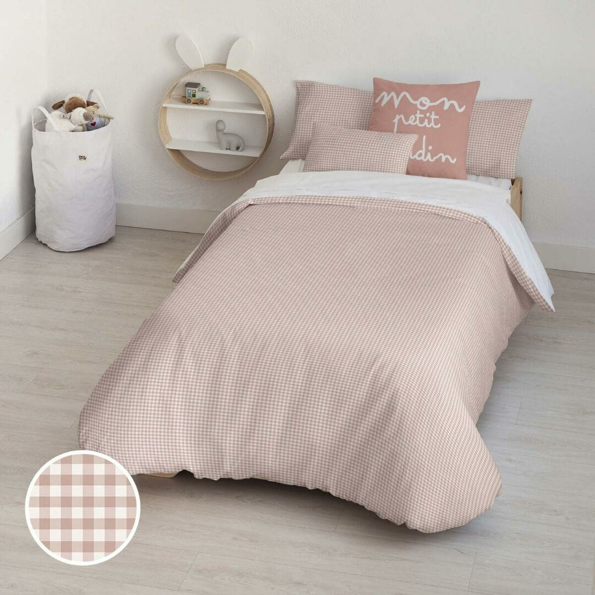 Nordic cover Kids&Cotton Vichy Pink 180 x 220 cm