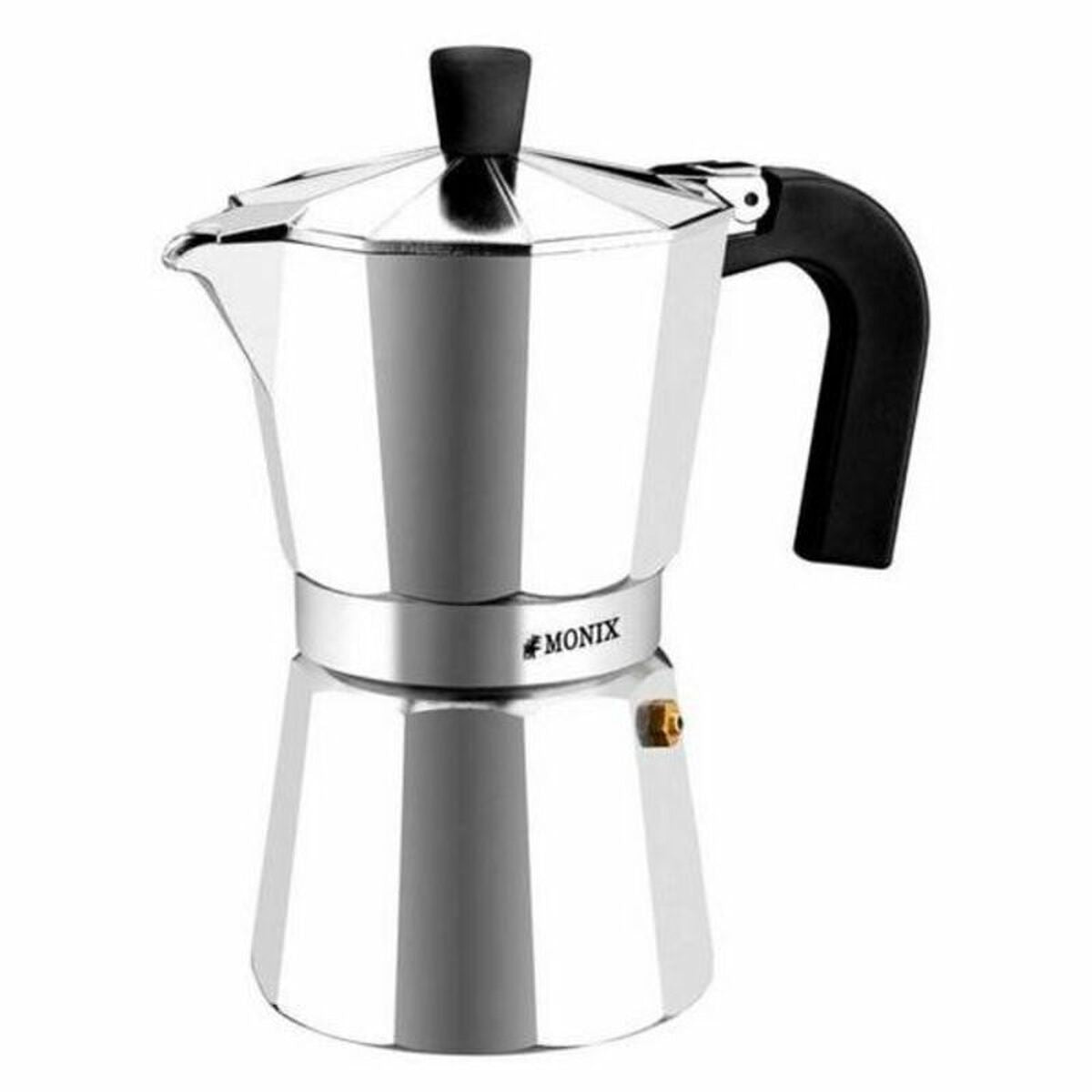 Italienische Kaffeekanne Monix M620006 Stahl Aluminium 6 Tassen