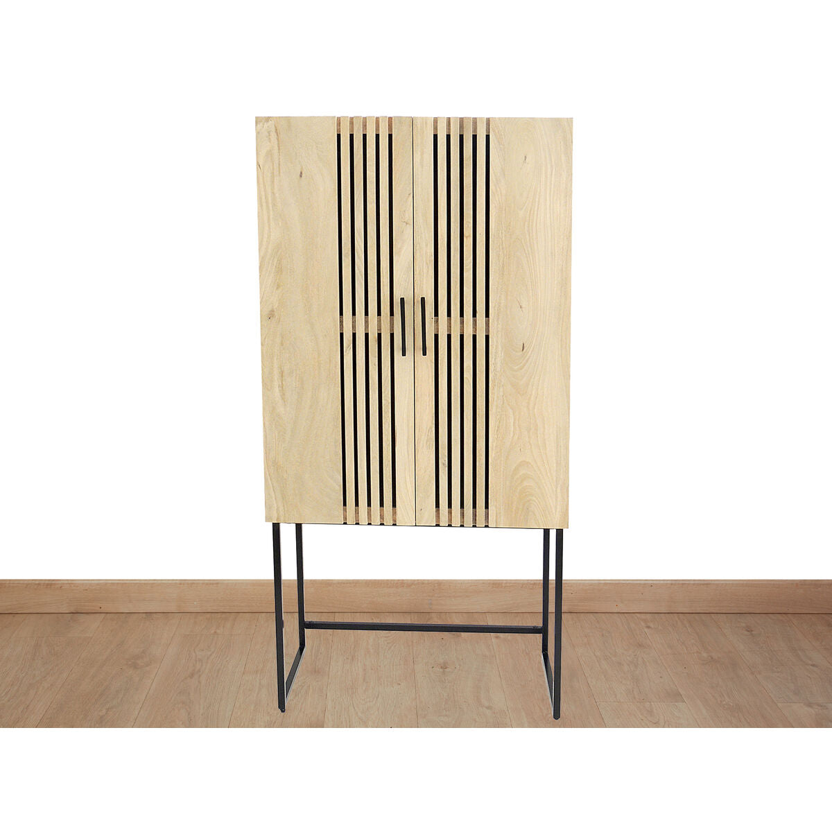 Cupboard Romimex Natural Metal Mango wood 80 x 161 x 43 cm Romimex