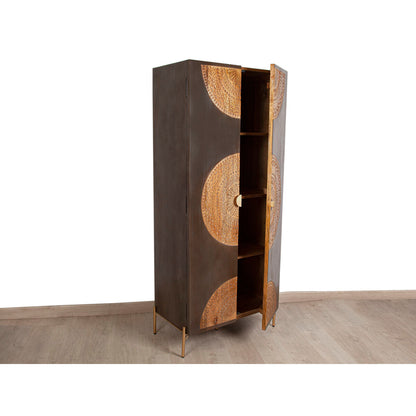 Cupboard Romimex Brown Metal Mango wood 75 x 180 x 45 cm Romimex