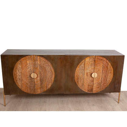 Sideboard Romimex Brown Metal Mango wood 175 x 80 x 40 cm Romimex