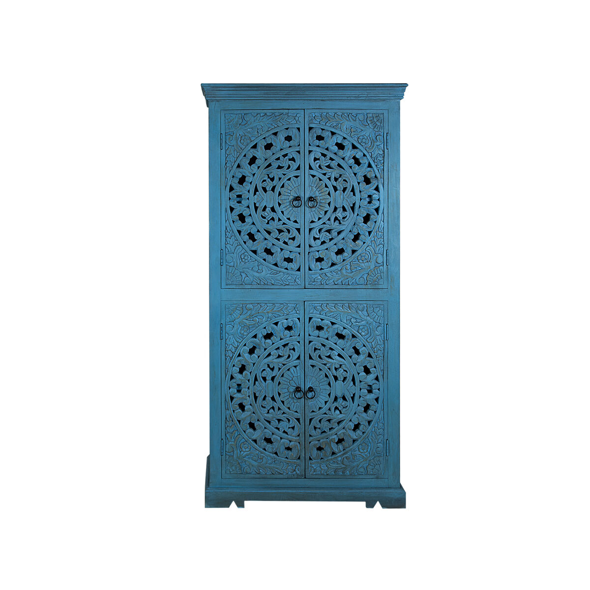 Cupboard Romimex Blue Mango wood 85 x 180 x 40 cm Romimex