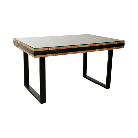 Table Romimex Black Natural Recycled Wood 140 x 77 x 90 cm Romimex