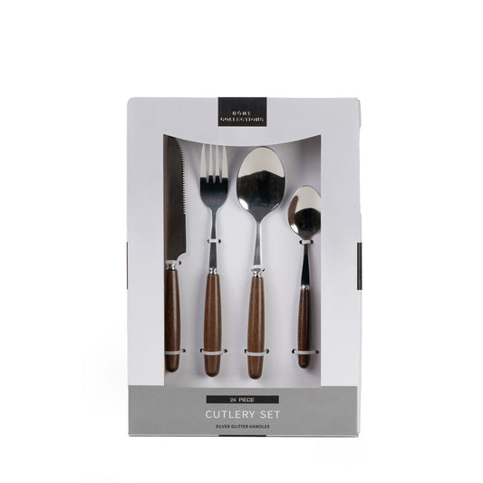 Cutlery set Romimex Silver Metal 28 x 7 x 19 cm 24 Pieces Romimex