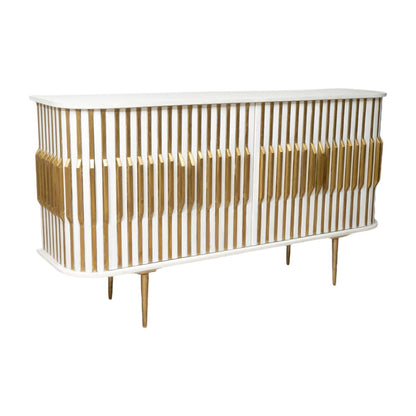 Sideboard Romimex White Golden Wood 152 x 84 x 40 cm Romimex