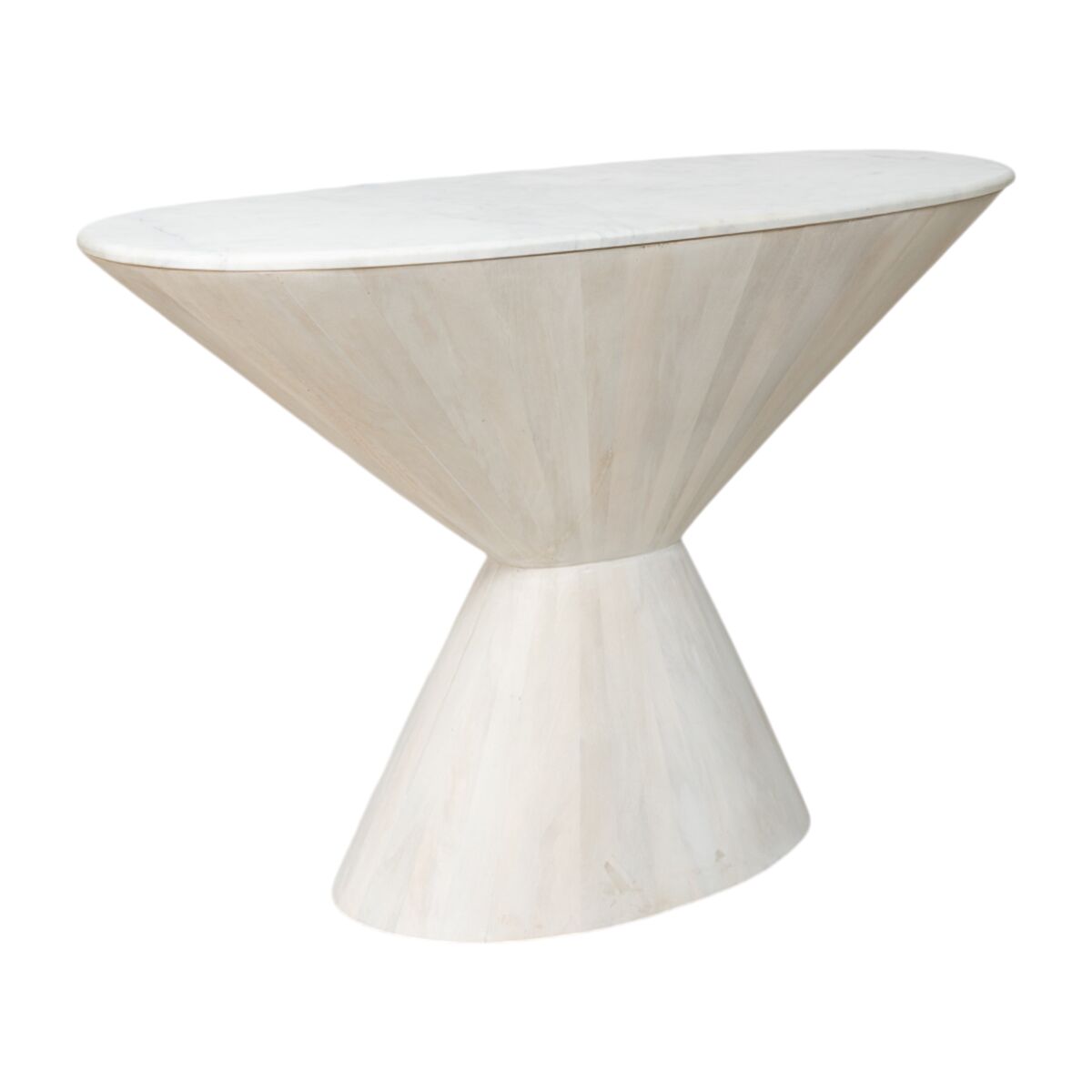 Console Romimex White Golden 122 x 75 x 39 cm Cone-shaped Romimex