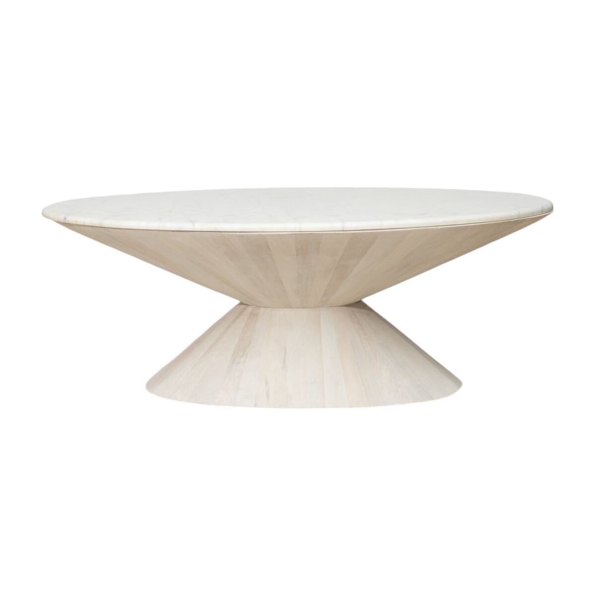 Side table Romimex White Golden 122 x 45 x 69 cm Cone-shaped Romimex