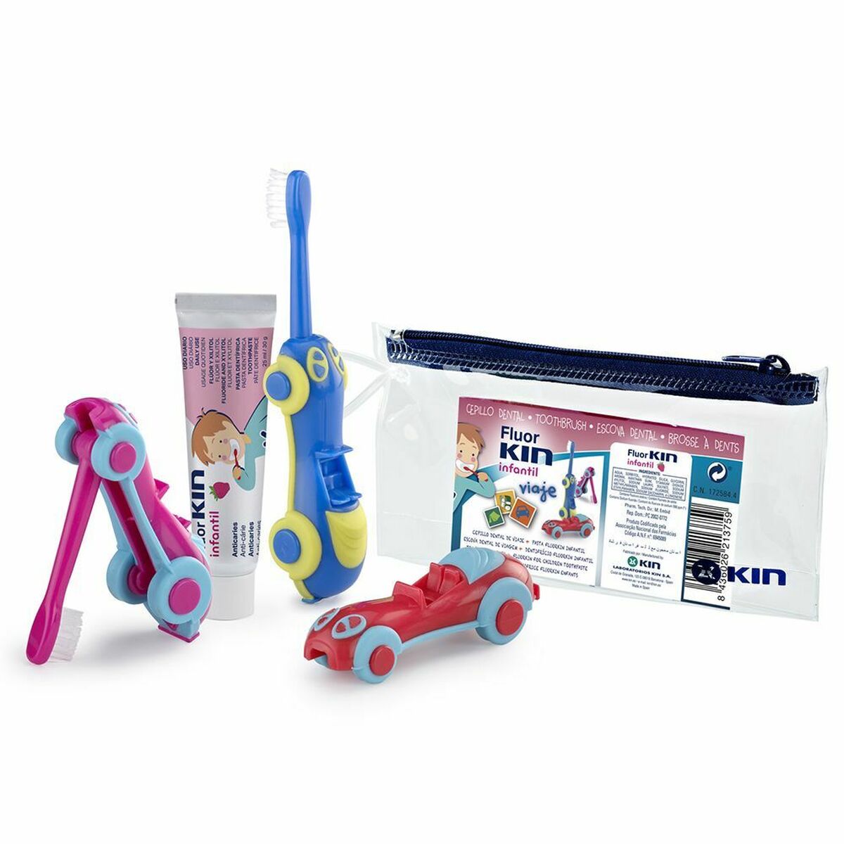 Set Mundpflege für Kinder Kin Fluorkin Car (3-teilig)