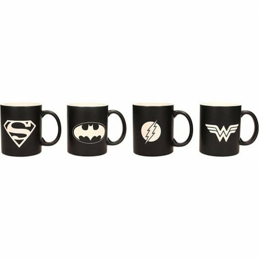 Set of Mugs SD Toys Universo DC Black (4 Pieces) SD Toys