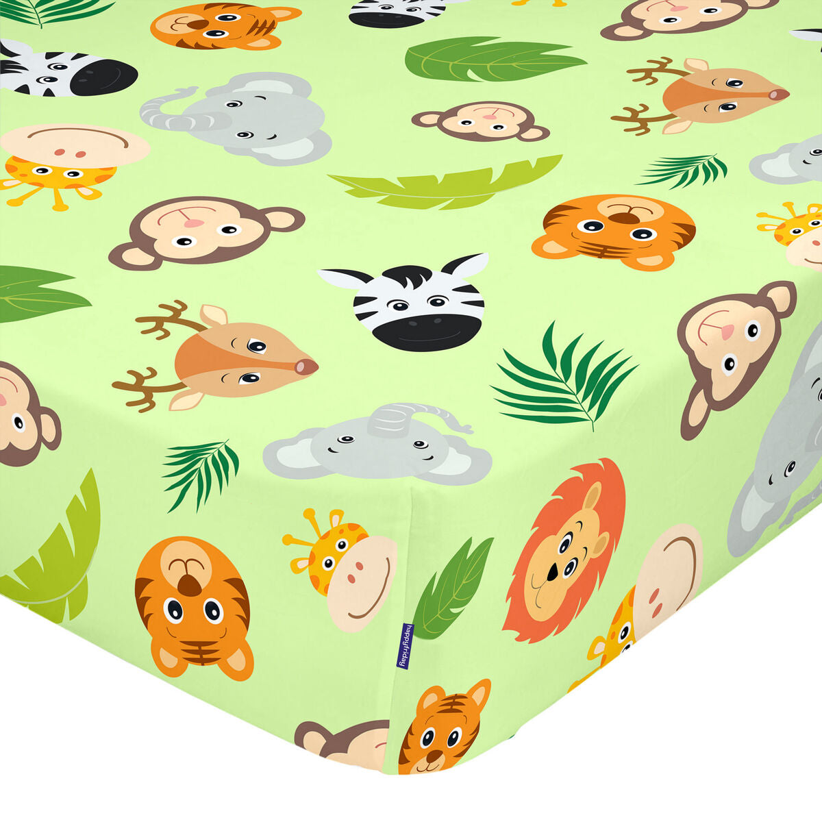 Fitted sheet HappyFriday MR FOX Multicolour Light Green 70 x 140 x 14 cm animals HappyFriday