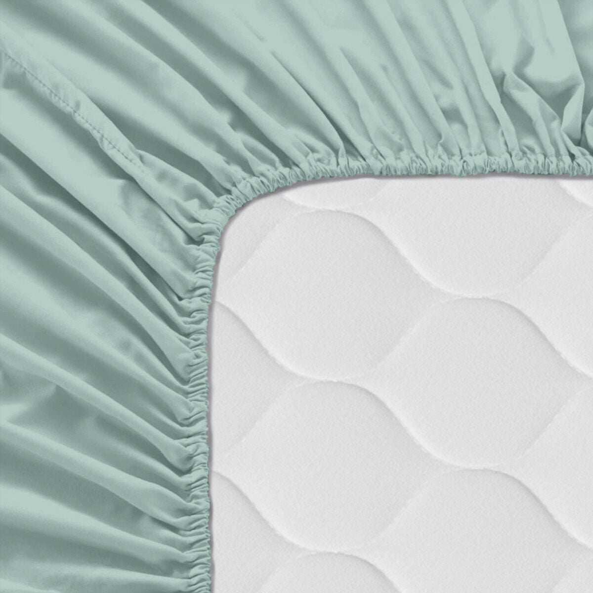 Fitted sheet HappyFriday BASIC Mint 140 x 200 x 32 cm