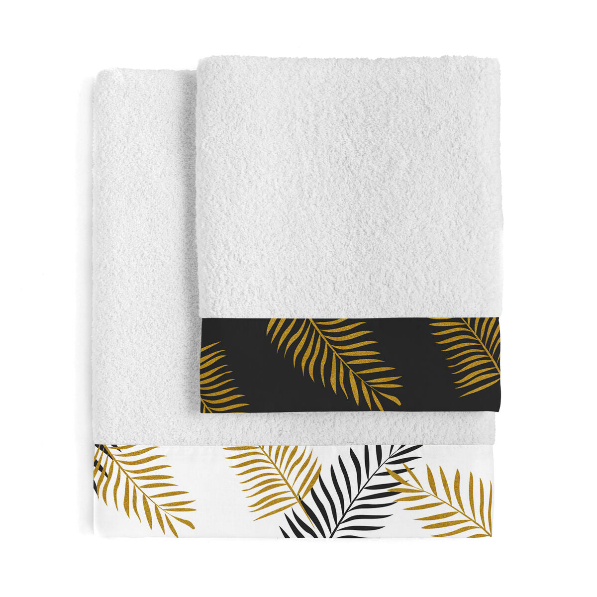 Towel set HappyFriday Blanc Foliage Multicolour 2 Pieces HappyFriday