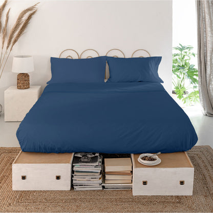 Top sheet HappyFriday Basic Navy Blue 260 x 270 cm