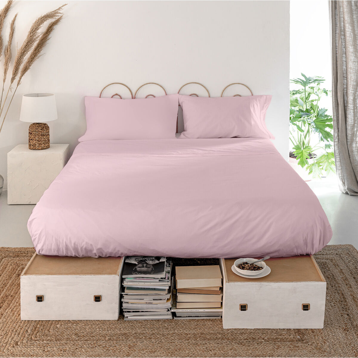 Top sheet HappyFriday Basic Light Pink 210 x 270 cm HappyFriday