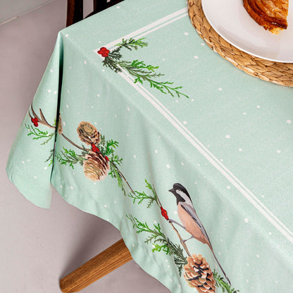 Tablecloth HappyFriday Xmas Sparrow Multicolour 145 x 150 cm HappyFriday