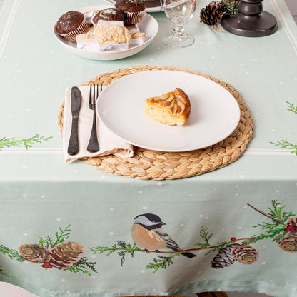 Tablecloth HappyFriday Xmas Sparrow Multicolour 145 x 150 cm HappyFriday