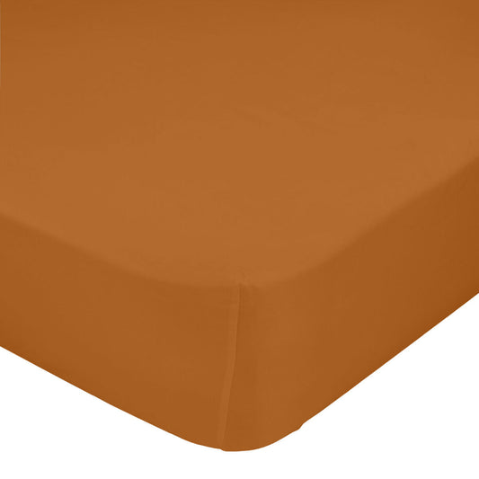 Fitted sheet HappyFriday BASIC Terracotta 90 x 200 x 32 cm HappyFriday