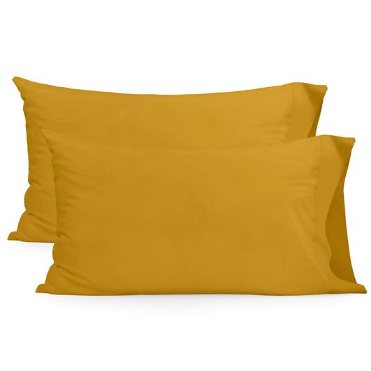 Pillowcase HappyFriday BASIC Mustard 50 x 75 cm (2 Units) HappyFriday