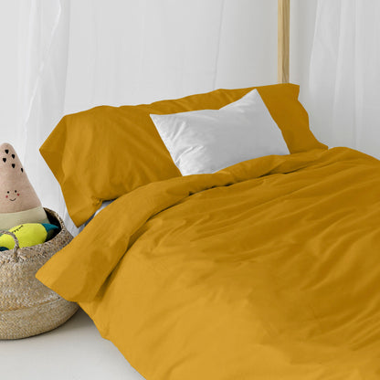 Duvet cover set HappyFriday Basic Kids Mustard Single 2 Pieces