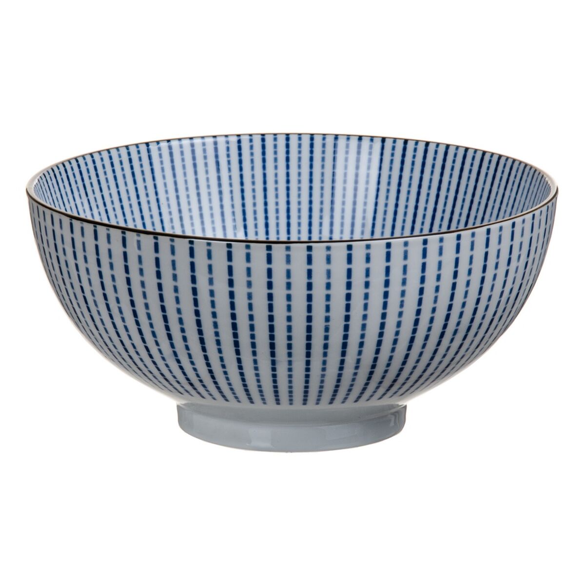 Salad Bowl 20 x 20 x 9,5 cm Porcelain Blue White BigBuy Home