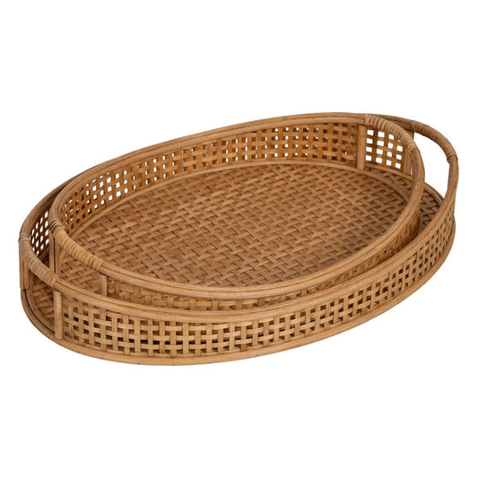 Tray Natural Bamboo 56 x 37 x 9,5 cm (2 Units)