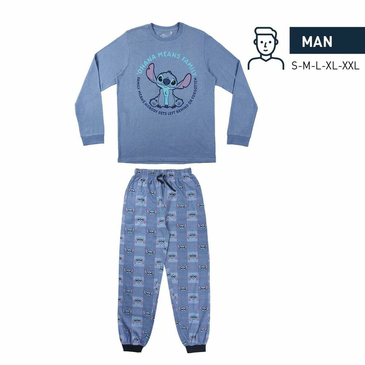 Pyjama Stitch Herren Blau (Erwachsene)