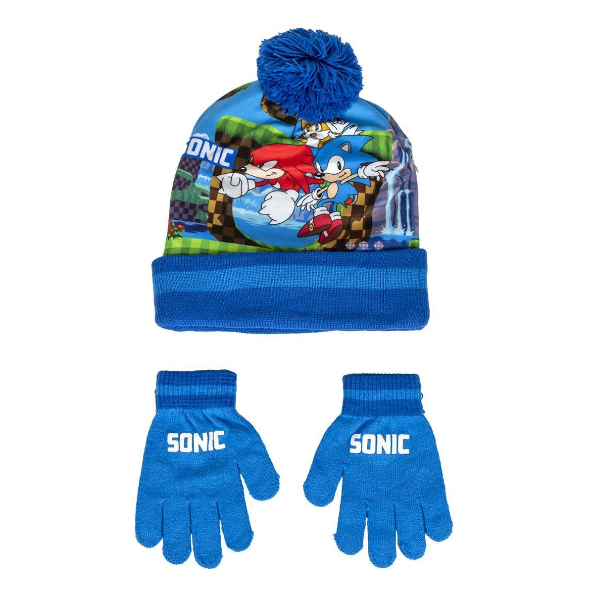 Mütze und Handschuhe Sonic Blue