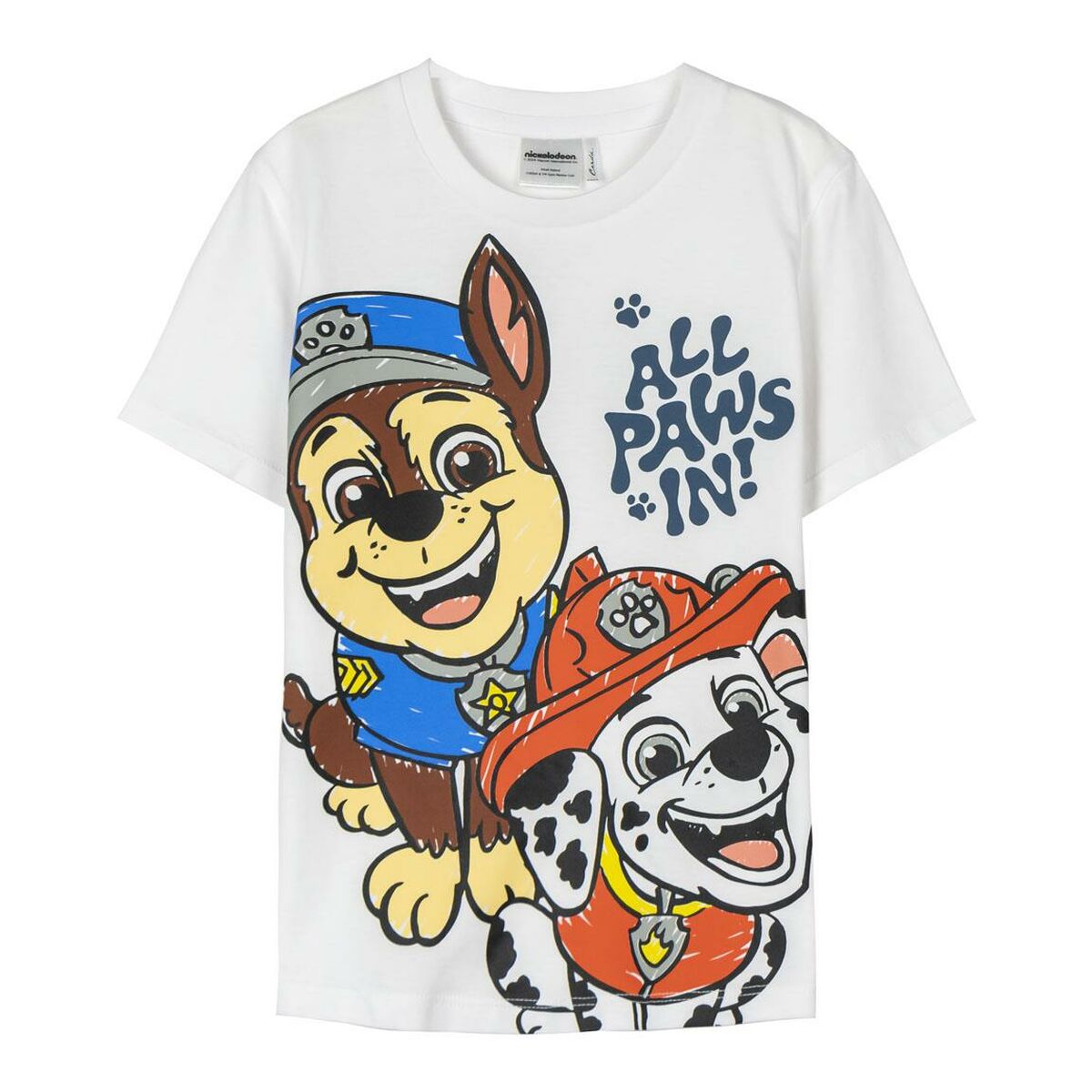 Kurzarm-T-Shirt für Kinder The Paw Patrol Weiß