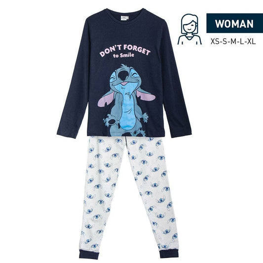 Pyjama Stitch Blau (Erwachsene)