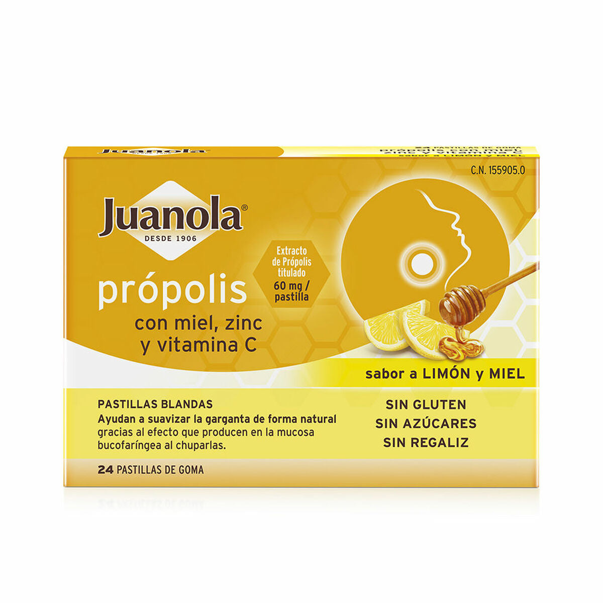 Zahnfleisch Juanola Própolis Zitronenhonig 24 Einheiten Propolis