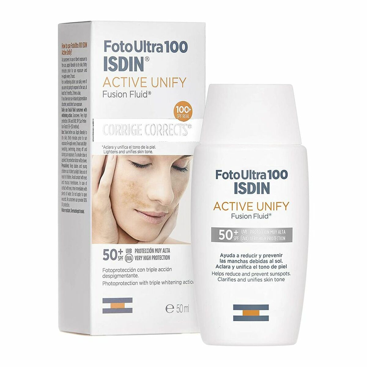 Sonnencreme fürs Gesicht Isdin Foto Ultra 100 Active Unify Anti-Brown Spot Treatment Spf 50+ (50 ml)