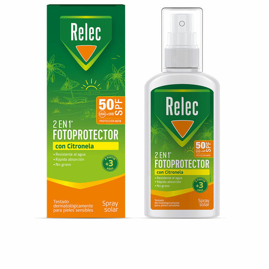 Sonnenschutzspray für den Körper Relec 2-in-1 Citronela 100 ml Spf 50