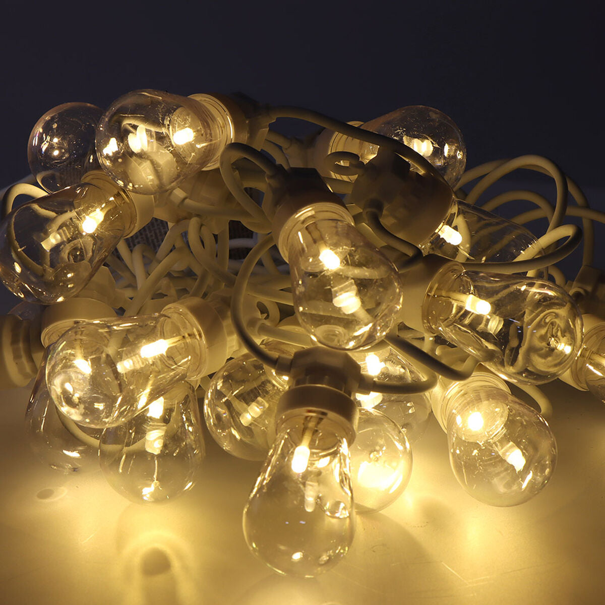 Wreath of LED Balls Party Lighting Vintage Soft green 12,5 m Party Lighting