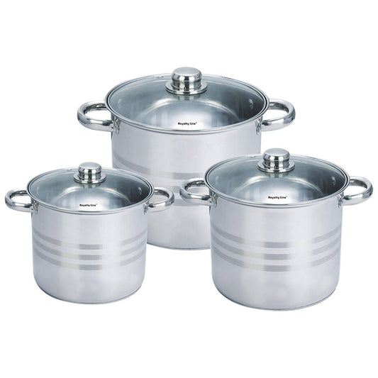 Pot with Glass Lid Royalty Line SP1 6 Pieces