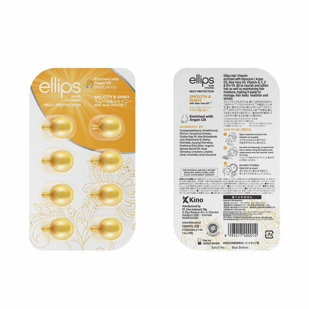 Vitamine Ellips Smooth Shiny Tabletten Thermoprotektives Arganöl