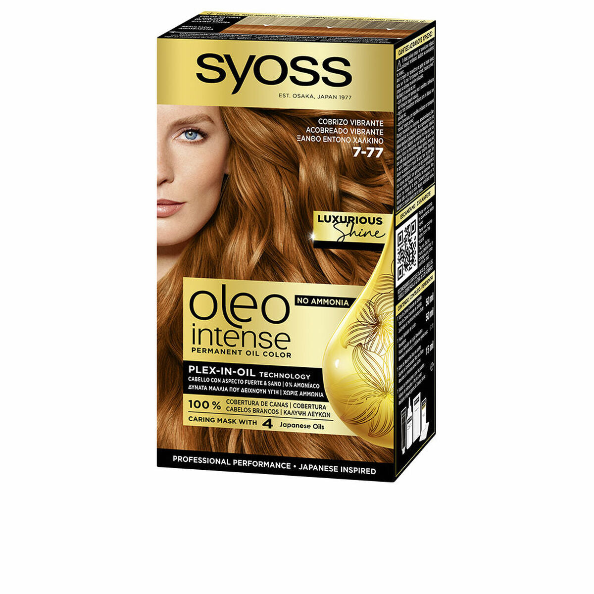 Dauerhafte Farbe Syoss Oleo Intense ohne Ammoniak Nr. 7-77 Burning Copper