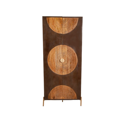 Cupboard Romimex Brown Metal Mango wood 75 x 180 x 45 cm Romimex