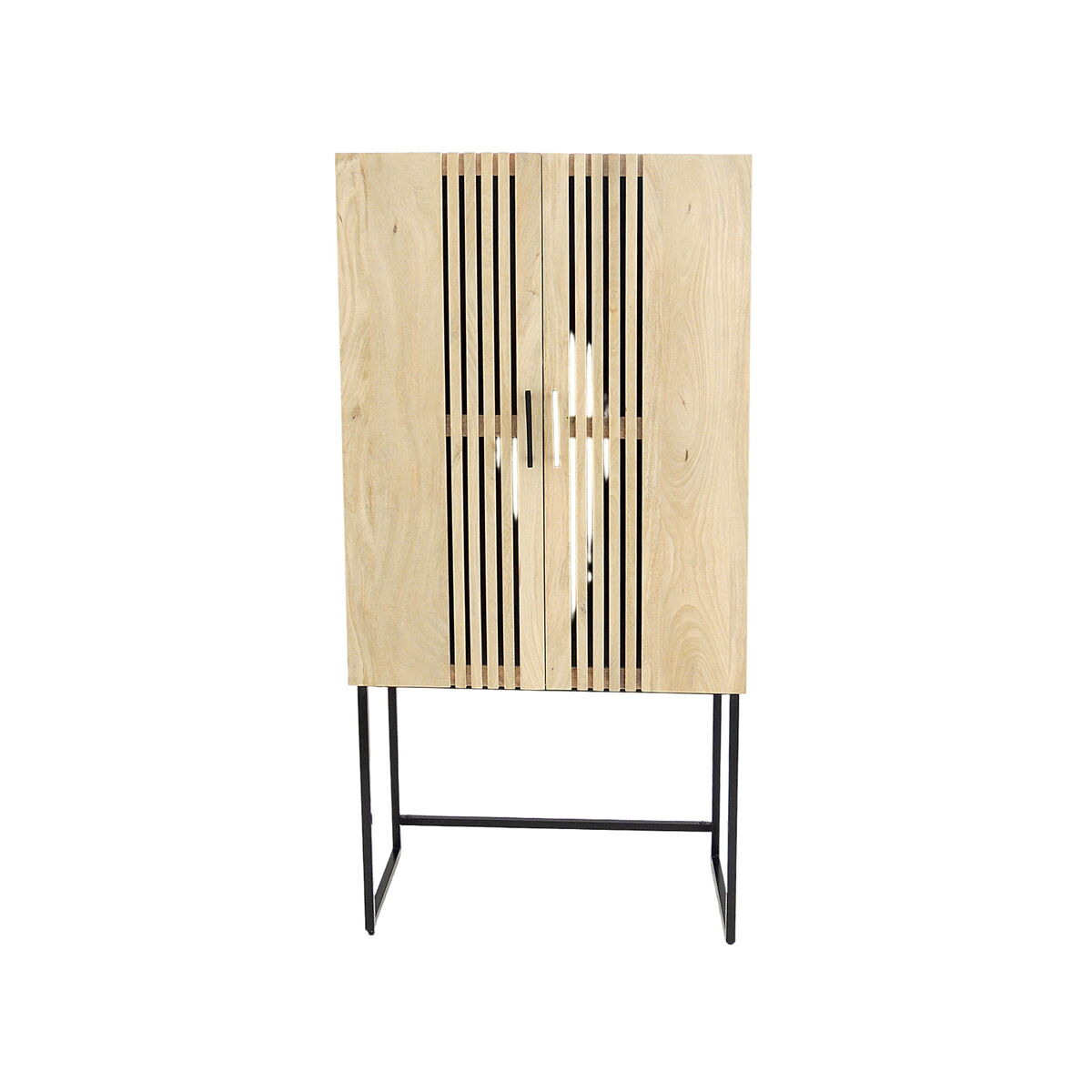 Cupboard Romimex Natural Metal Mango wood 80 x 161 x 43 cm Romimex