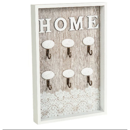 Key rack Romimex White Natural MDF Wood 20 x 30 x 3 cm Romimex