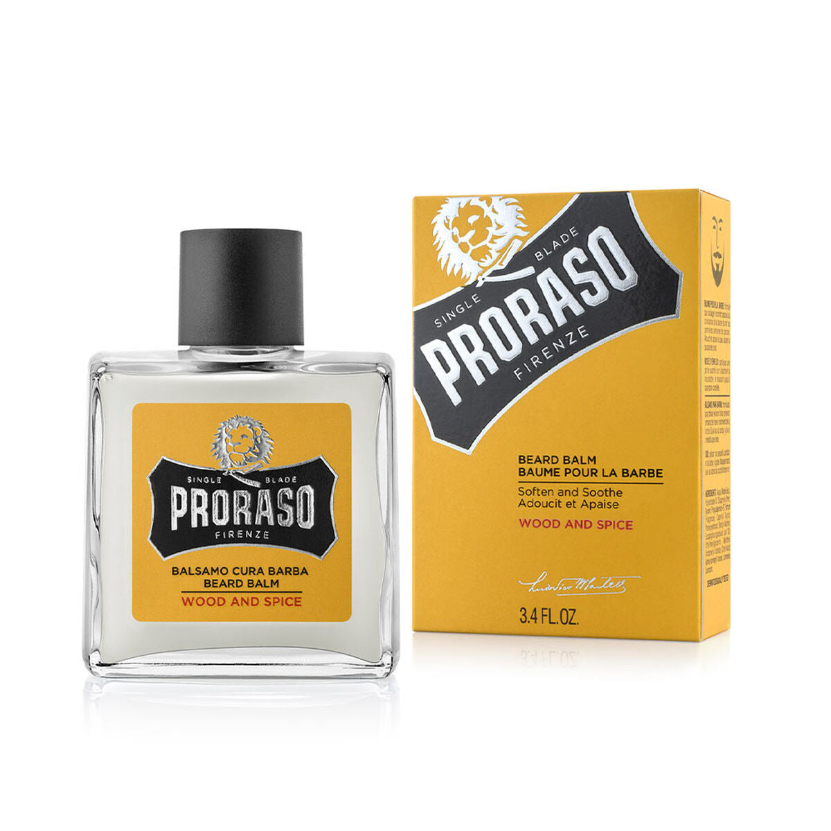 Bartbalsam Gelb Proraso Holz und Gewürze 100 ml