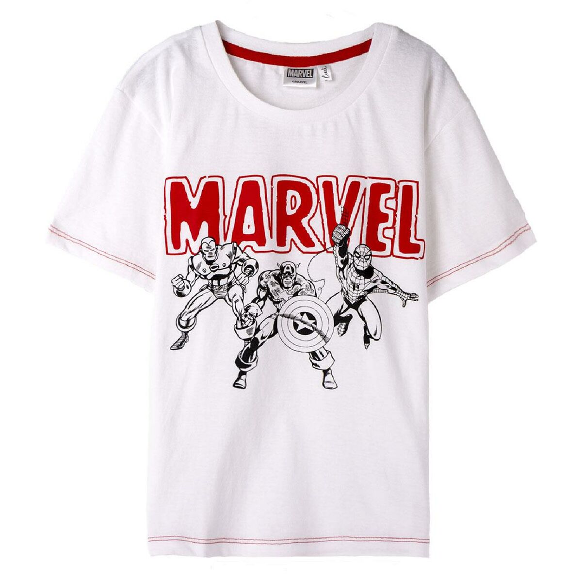 Kurzarm-T-Shirt für Kinder Marvel Weiß