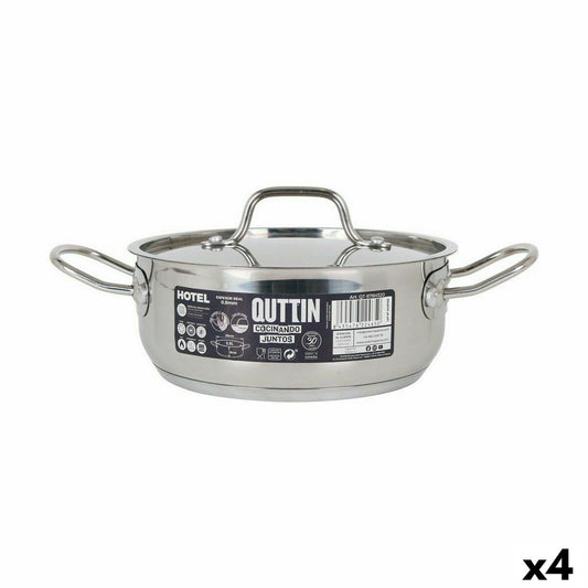 Casserole with lid Quttin Hotel Steel ø 20 x 8 cm (4 Units) Quttin