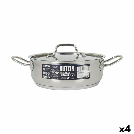 Casserole with lid Quttin Hotel Steel ø 22 x 8 cm (4 Units) Quttin