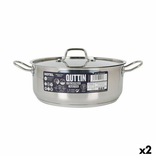 Casserole with lid Quttin Hotel Steel Ø 28 x 11 cm (2 Units) Quttin