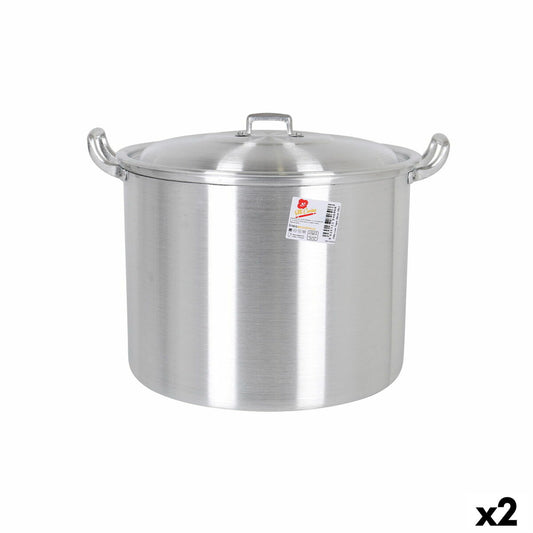 Casserole with Lid Aluminium 39 x 33 x 27 cm (2 Units) BigBuy Cooking