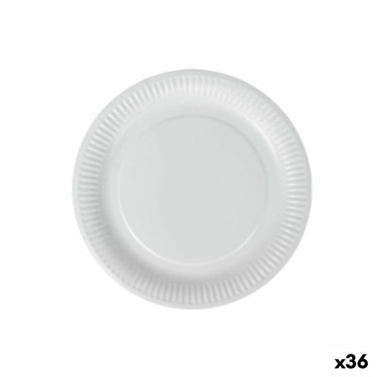 Plate set Algon Disposable White Cardboard 18 cm (36 Units)