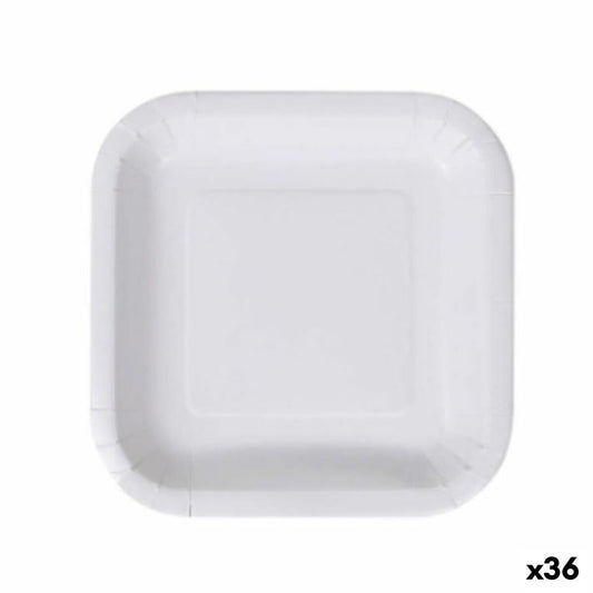 Plate set Algon Disposable White Cardboard 20 cm (36 Units)